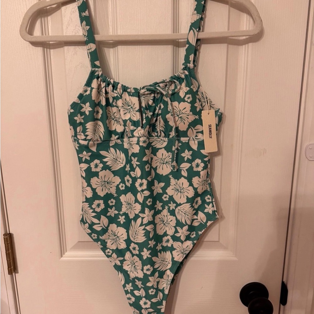 Floral Green Women's One Piece Swimsuit